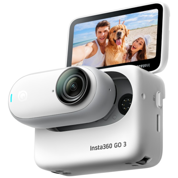 Спортна видеокамера Insta360 GO3 128GB, Бял