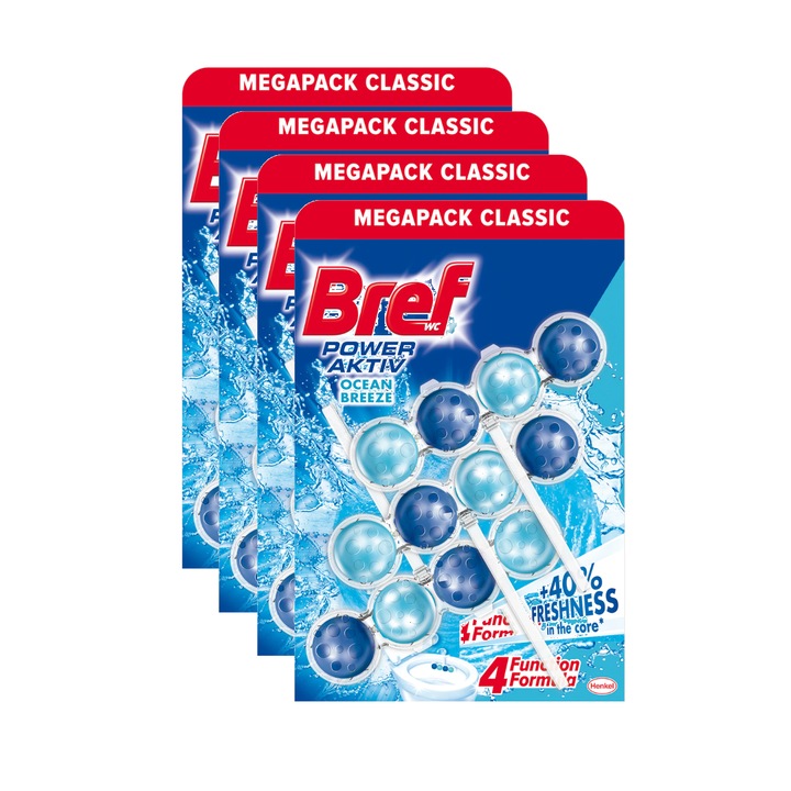 Odorizant Toaleta Bref Power Aktiv Ocean Breeze, 12X50 g