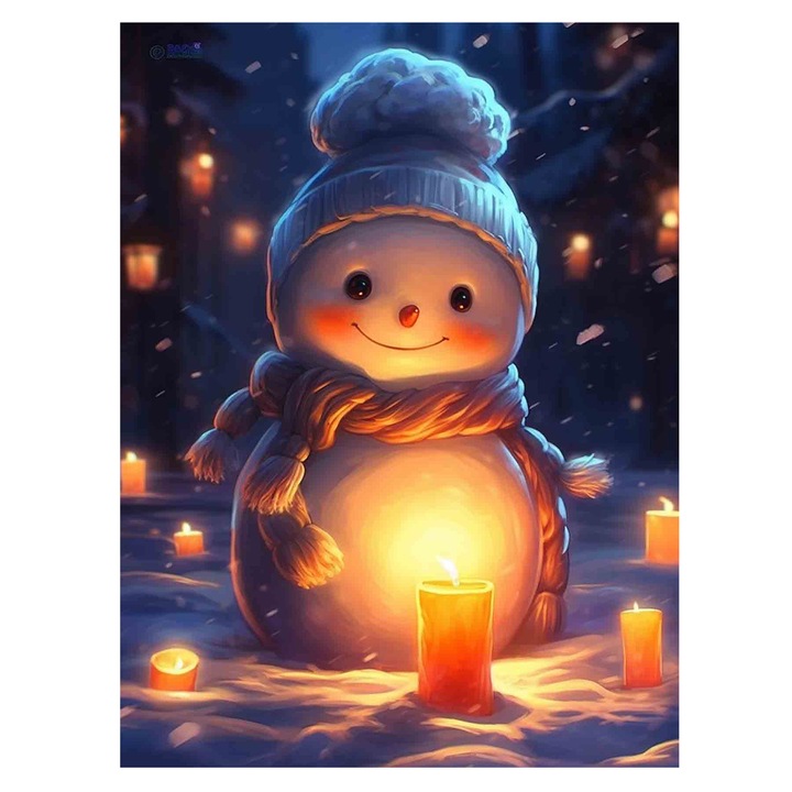 Kit Pictura cu Diamante 5D, Reofrey, Model - Iarna, 30x40cm, Multicolor