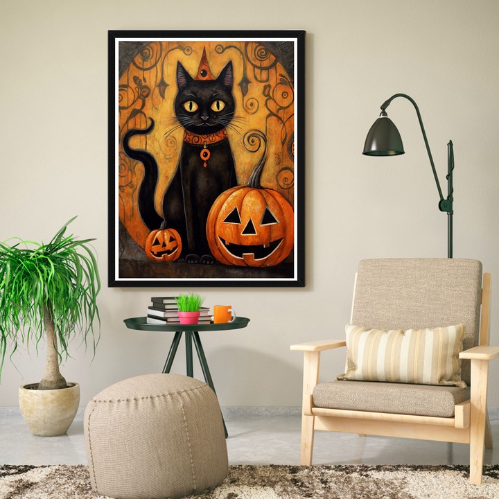 Kit Pictura cu Diamante 5D, Reofrey, Model - Halloween, 30x40cm, Multicolor