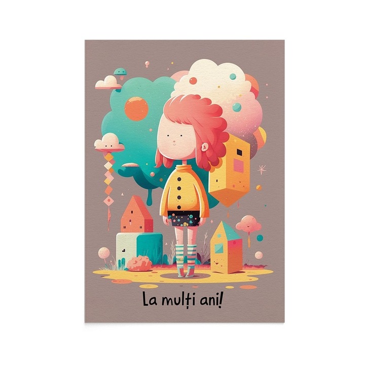 Felicitare La Multi Ani Funky Girl, Zizula Cards, 105 X 150 mm