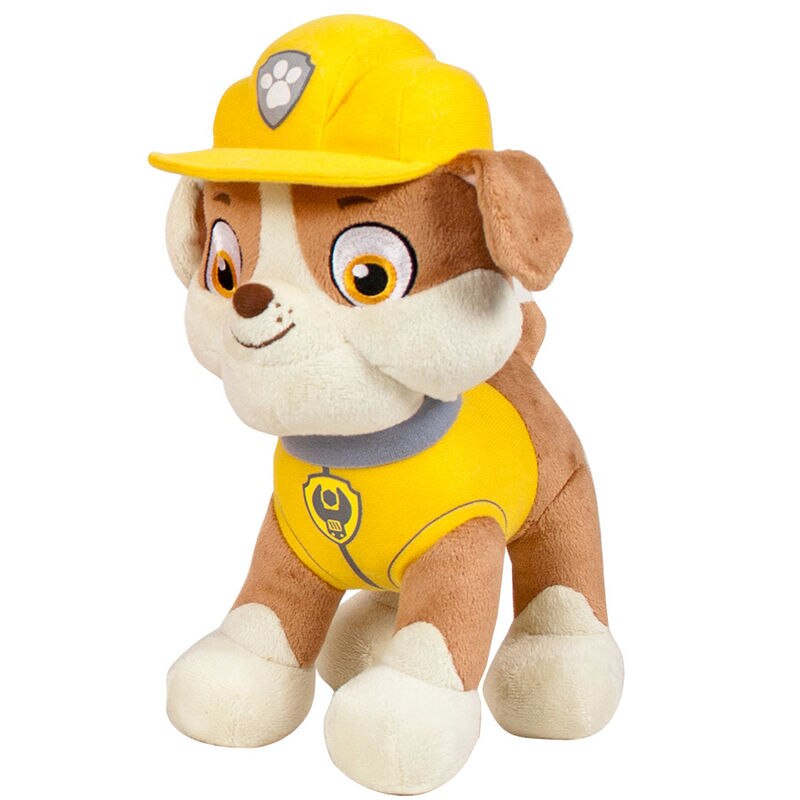 Jucarie de plus Paw Patrol - Rubble, multicolor, inaltime 28 cm