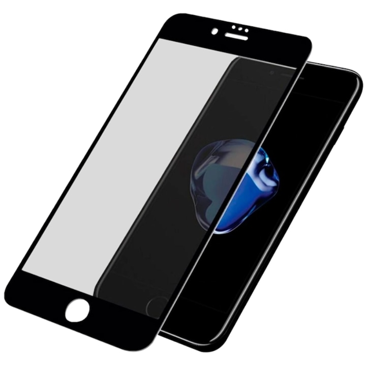Folie Privacy Compatibila cu iPhone 8 Plus, Full Cover, Full Glue 6D, Calitate Premium, Black