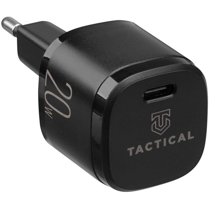 Hálózati töltő Tactical Base Plug MINI 1xUSB-C 20W, Fekete
