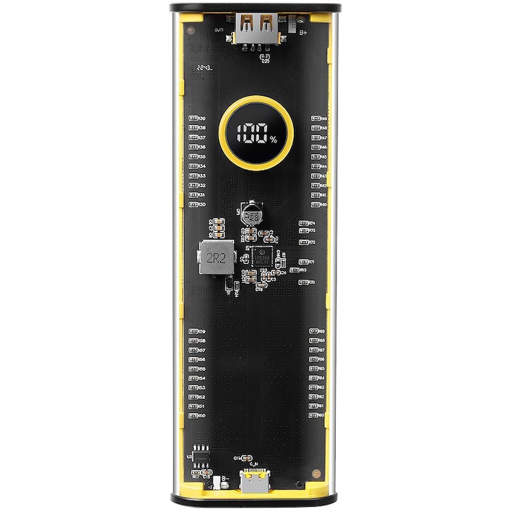 Външна батерия Tactical C4 Explosive 19200mAh Li-on, USB-A, USB-C PD 22.5W QC3.0, Жълт