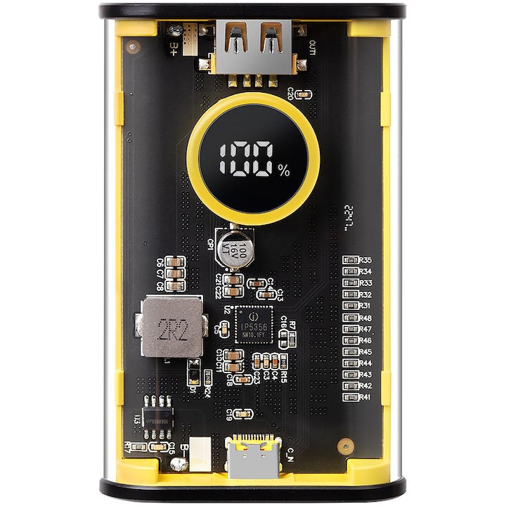 Външна батерия Tactical C4 Explosive 9600mAh USB-C / USB 22,5W PD, Жълт