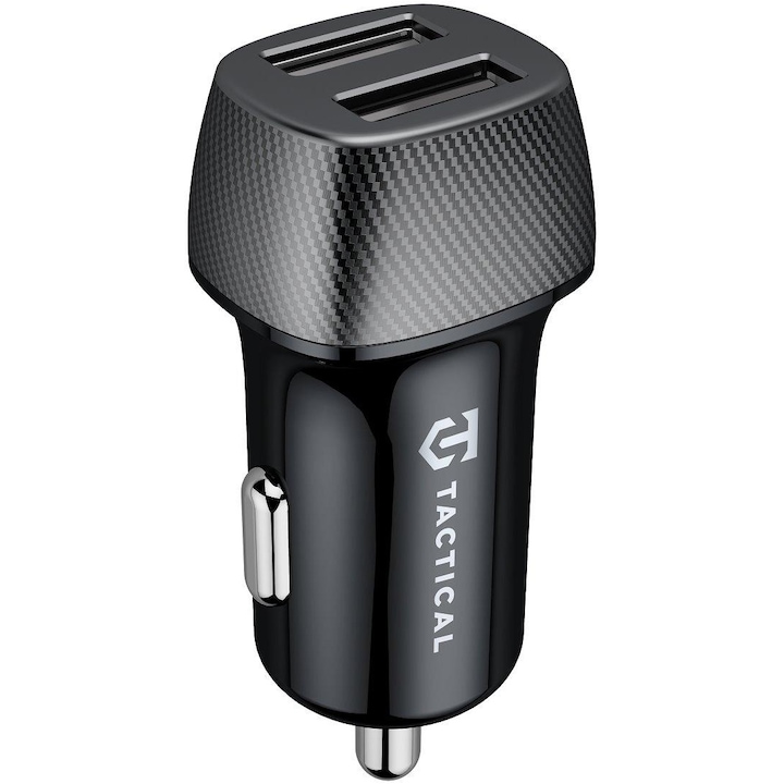 Autós töltő Tactical Field Plug Dual 2xUSB, 12W, fekete