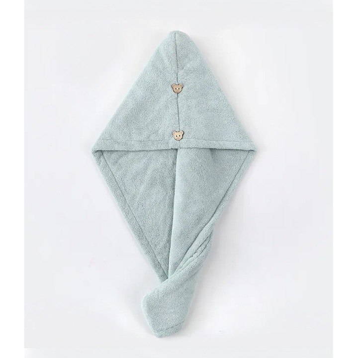 Кърпа тюрбан за дълга коса, зелена