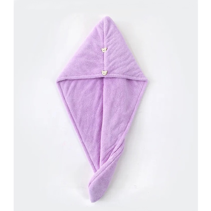 Кърпа тюрбан за дълга коса - лилава