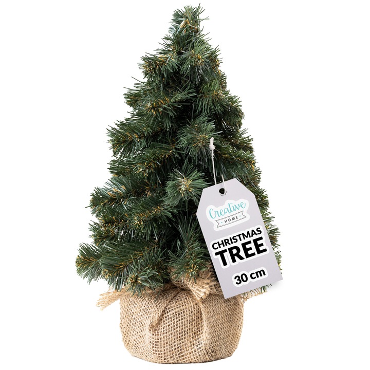 Pom de Craciun Artificial 30 cm, Creative Home, pentru economisirea spatiului mic, Pomi mici masa, birou, Cadou de decorare DIY, Interior, Exterior
