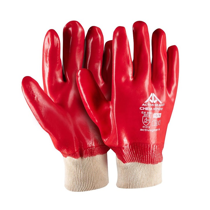 Химически ръкавици Active CHEM H7010, Размер 10/XL, Червени, Active Gear