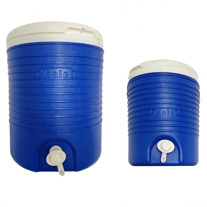 Комплект термоси за вода с кран Kale Termos 77757, 15+6 литра, Полиуретанова изолация, Син