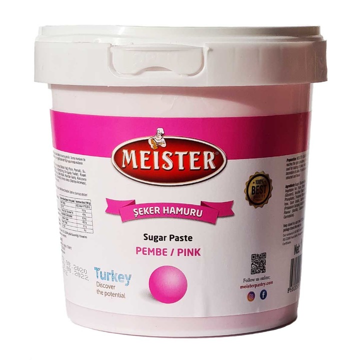 Pasta de Zahar, Meister, Modelaj & Acoperire, Galetusa, 1 Kilogram, Culoare Roz, Pink