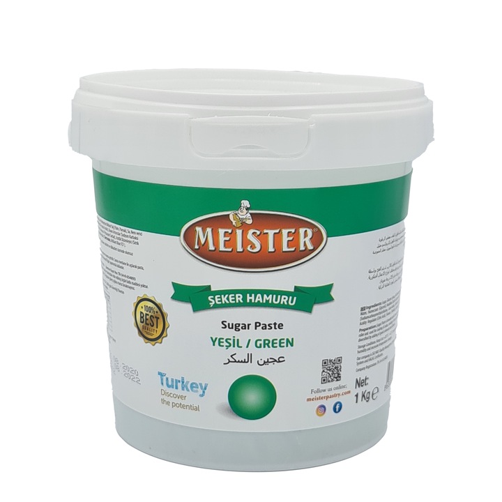 Pasta de Zahar, Meister, Modelaj & Acoperire, Galetusa, 1 Kilogram, Culoare Verde, Green