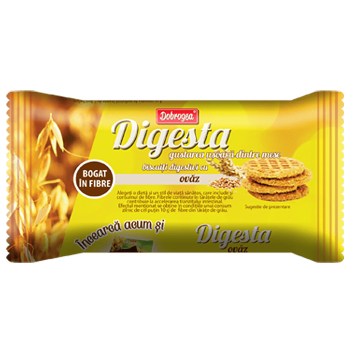 Biscuiti digestivi cu ovaz, display Digesta 10 buc x 82g