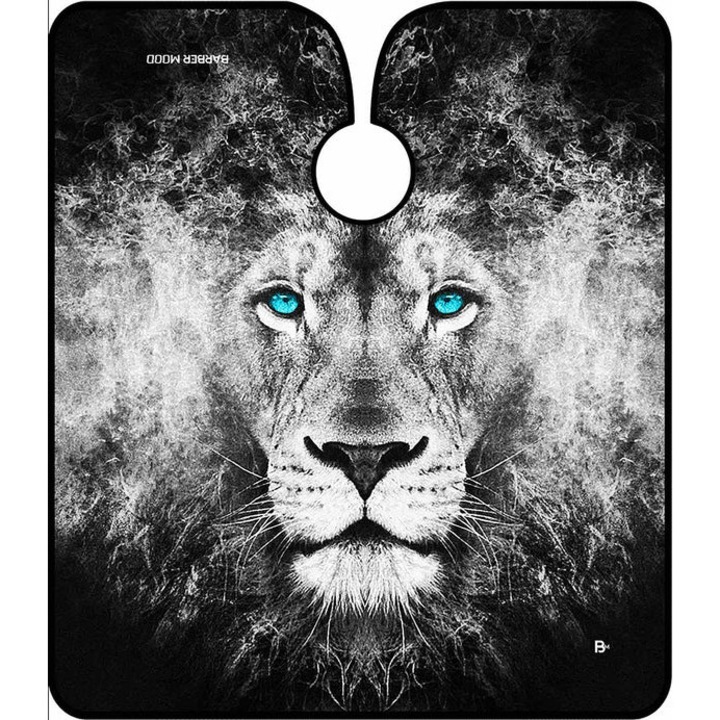 Pelerina tuns Ardette, PEL13, Impermeabila, Imprimeu cap de Leu, pentru salon frizerie barbershop