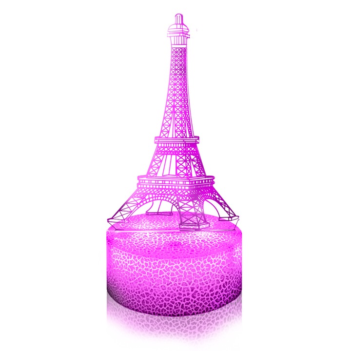 Лампа 3D LED Tower, S&Z Light, 16 цвята, Ambient Light, USB Power, Crack Base