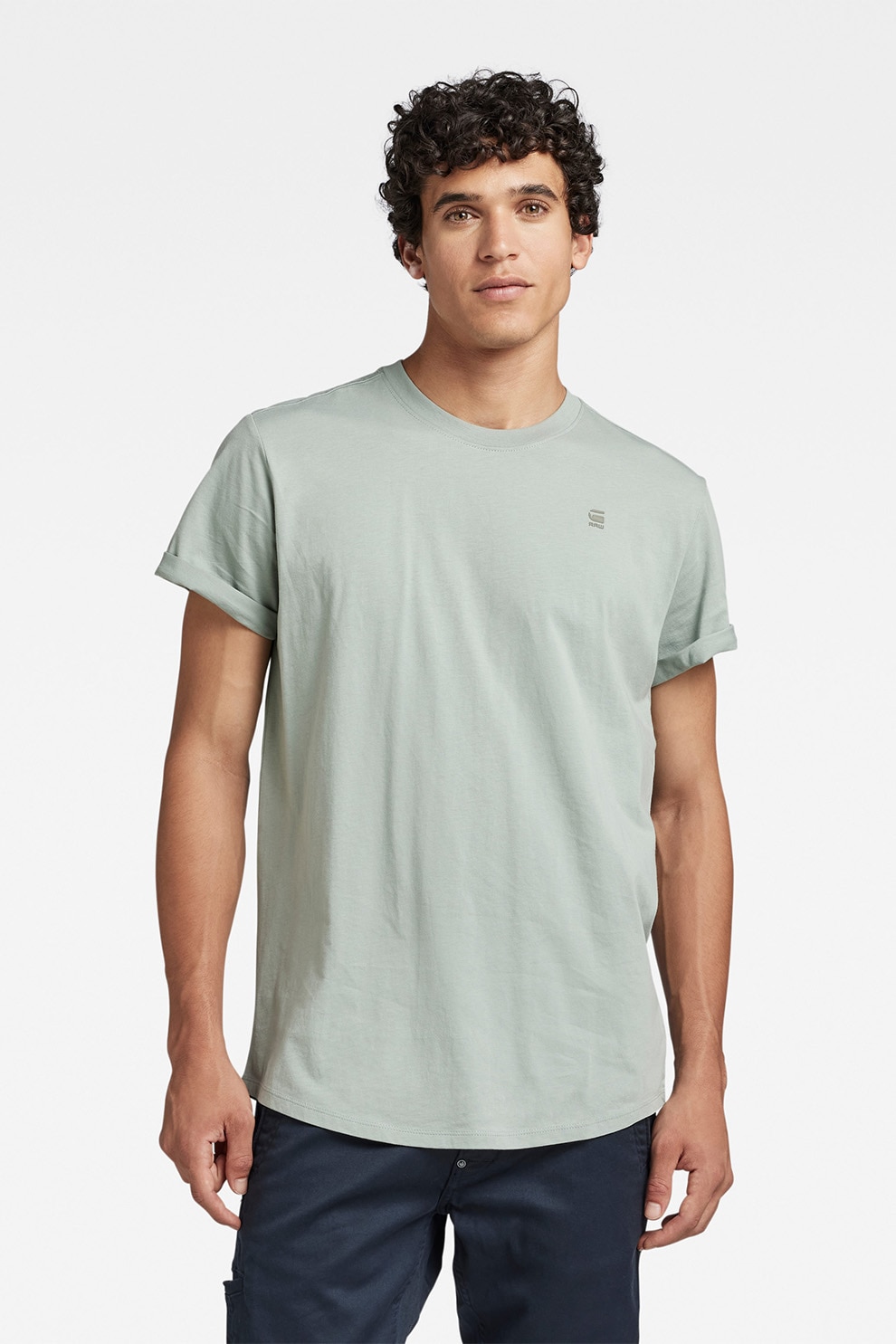 G-STAR, Tricou relaxed fit din bumbac organic Lash, Verde stins, M