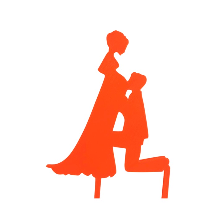 Tortafedő dekoráció, "MENNYASSZONY ÉS MENNYASSZONY" várakozás öröme, 17 x 11,5 cm narancs