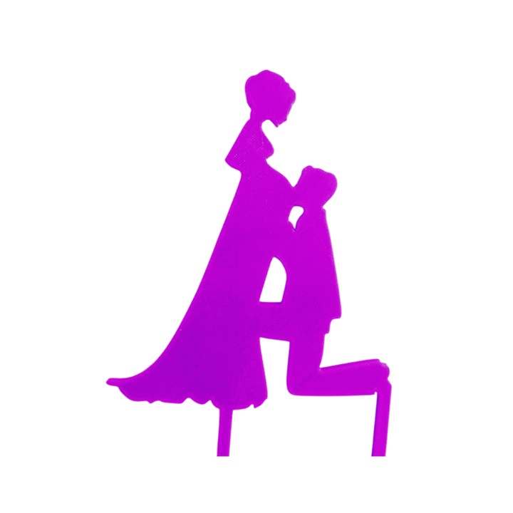 Tortafedő díszítés, "MENNYASSZONY ÉS MENNYASSZONY" várakozás öröme, 17 x 11,5 cm világos lila