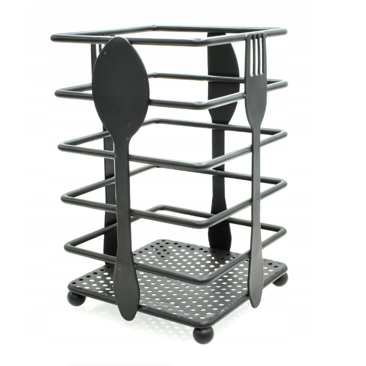 Cos scurgere tacamuri, Domex Decor, Inox, 16 x 10 cm, Negru