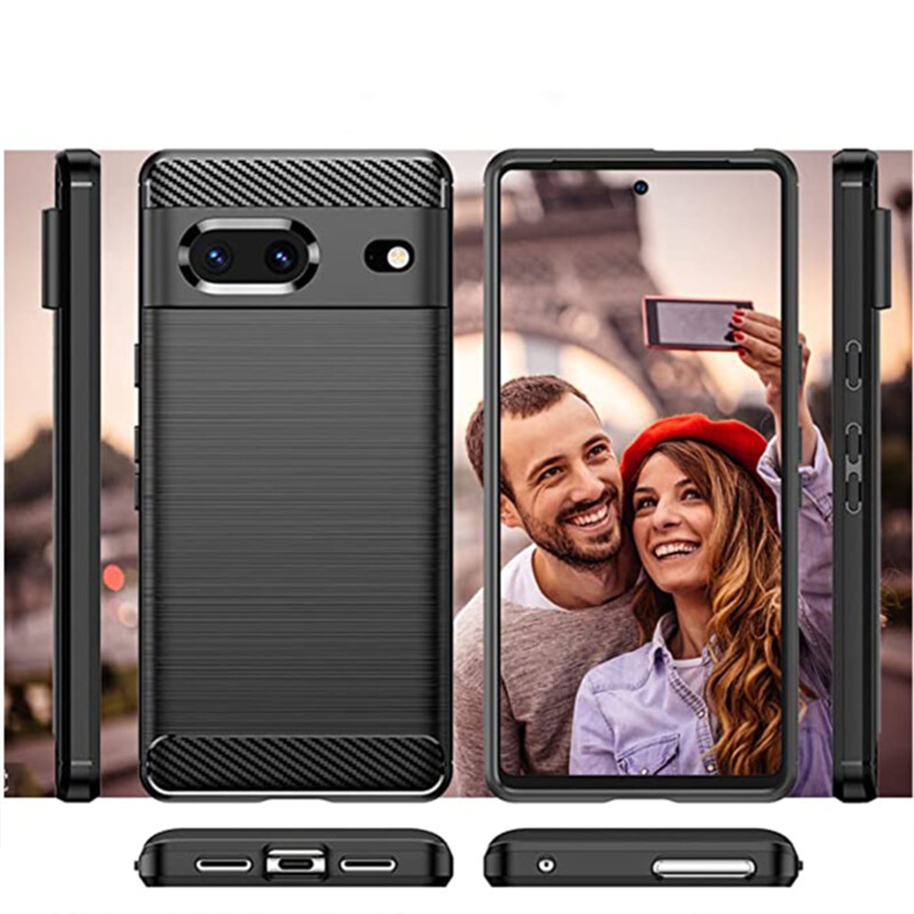 Husa Carbon compatibila cu Google Pixel 8, New Carbon Design, Slim Fit, Durabil, Negru
