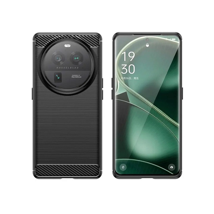 Кейс за Oppo Find X6 Techsuit Carbon Silicone Black