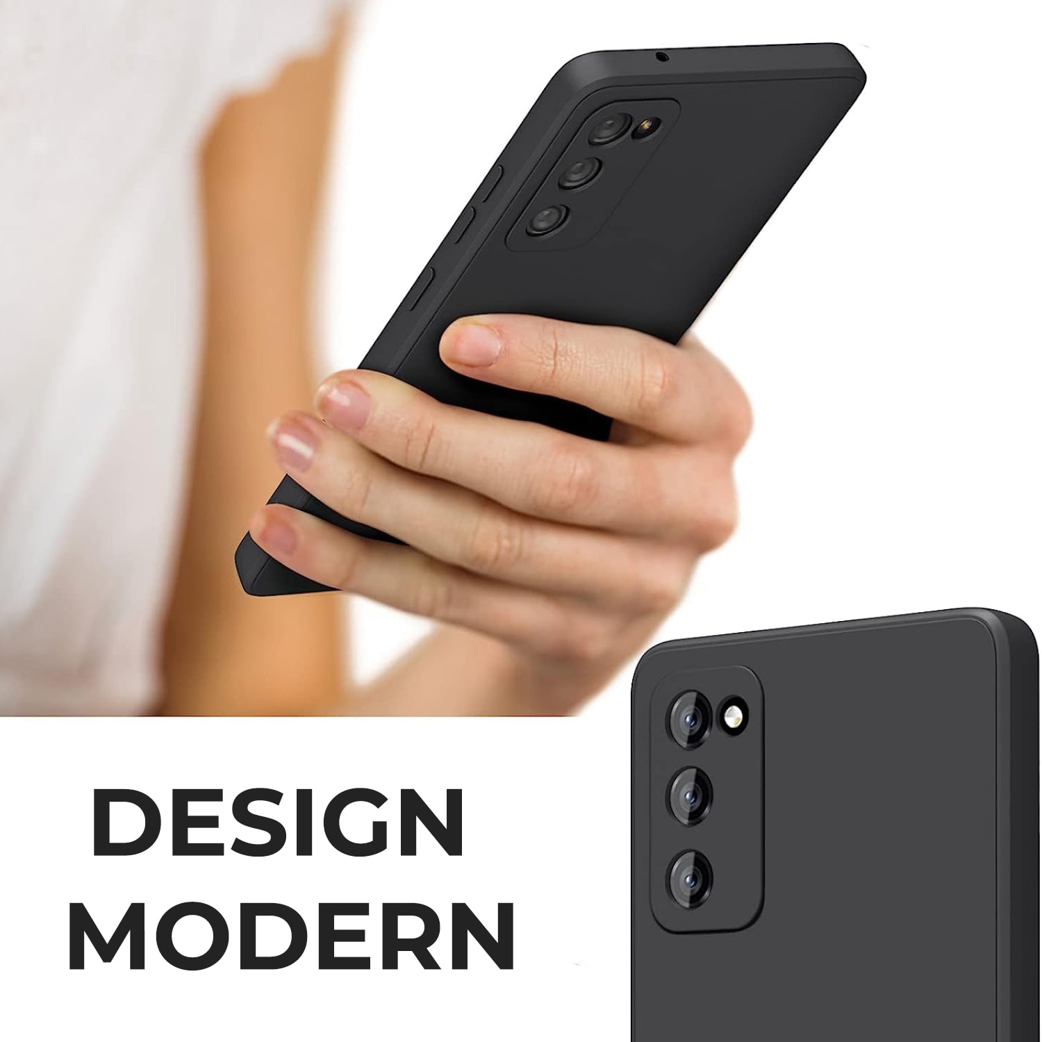 Husa Daden® Soft Silicone compatibila cu Samsung S20 FE, Interior din Microfibra, Protectie la camera, Protectie sporita, Negru