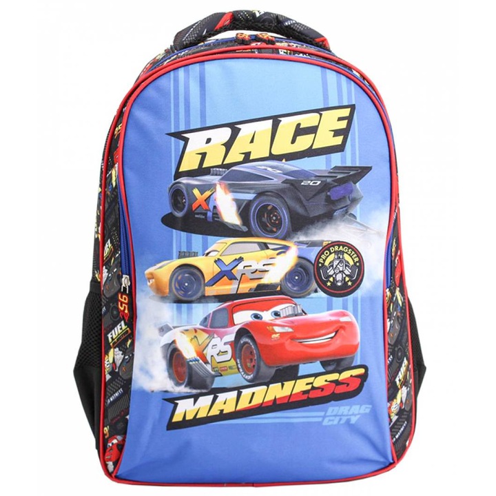 Ghiozdan Clasa 1-4 pentru Baieti, Model Cars, Culoare Negru