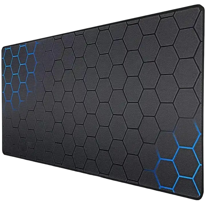 Mousepad Profesional XXL pentru Gaming si birou, Premium, black-blue, dimensiune 400X900X3MM, cu baza cauciucata impermeabila si antiderapanta, compatibil laptop sau PC, Icidra®