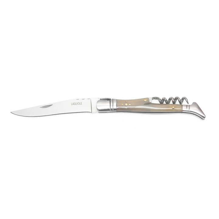 Briceag Corn Lama 9.7cm Inox Laguiole cu tirbuson Albainox 10697