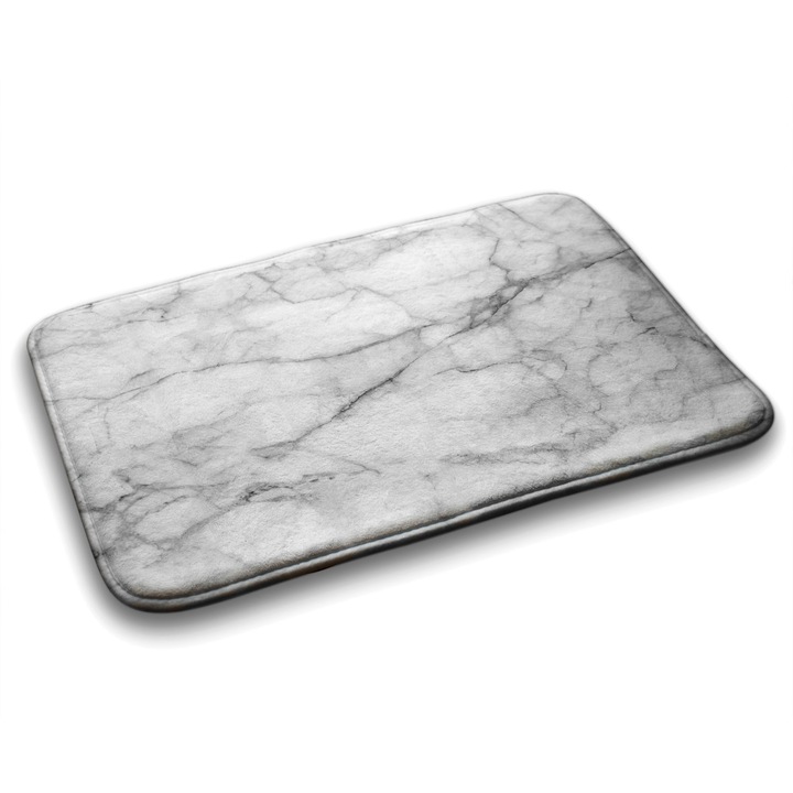 Covor de Baie. Tulup. Dreptunghi. Marmura Gri. Gri. 75 cm x 45 cm. 010350680010100030927