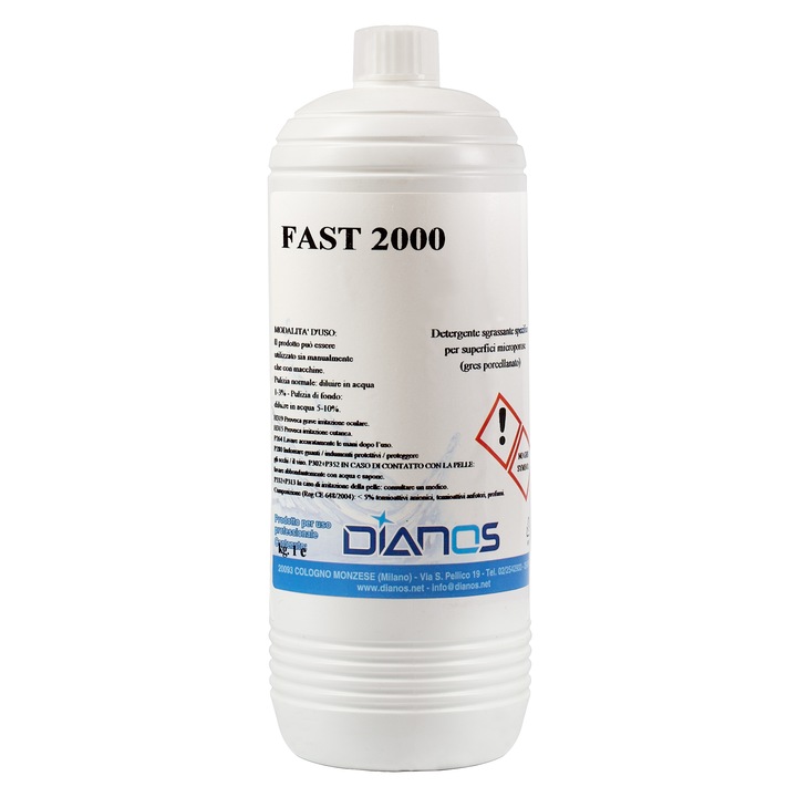 Detergent degresant pentru gresie portelanata Dianos FAST 2000, 1 L, spumare minima, ultra concentrat