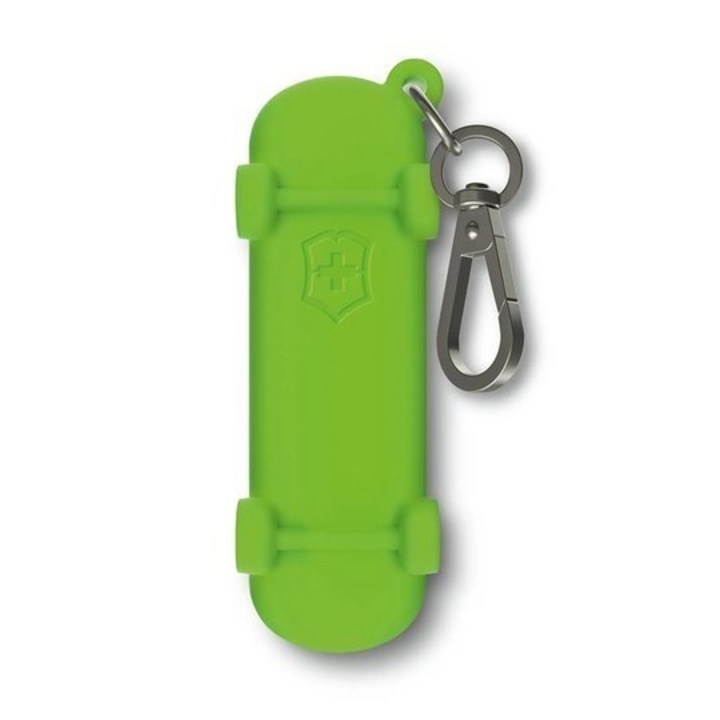 Etui Victorinox Classic, TPU, cu carabinier, verde, 69.5mm
