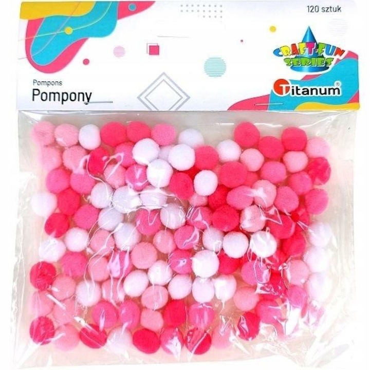 Set 120 pompoane colorate, Poliester, 10 mm, Multicolor
