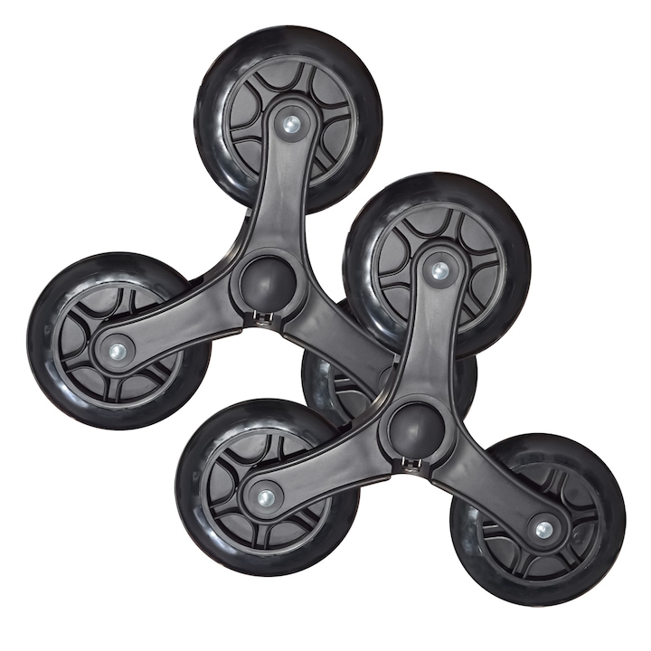 Set 2 ansambluri roti din silicon pentru carucior de piata, Naimeed Weel7, Negru