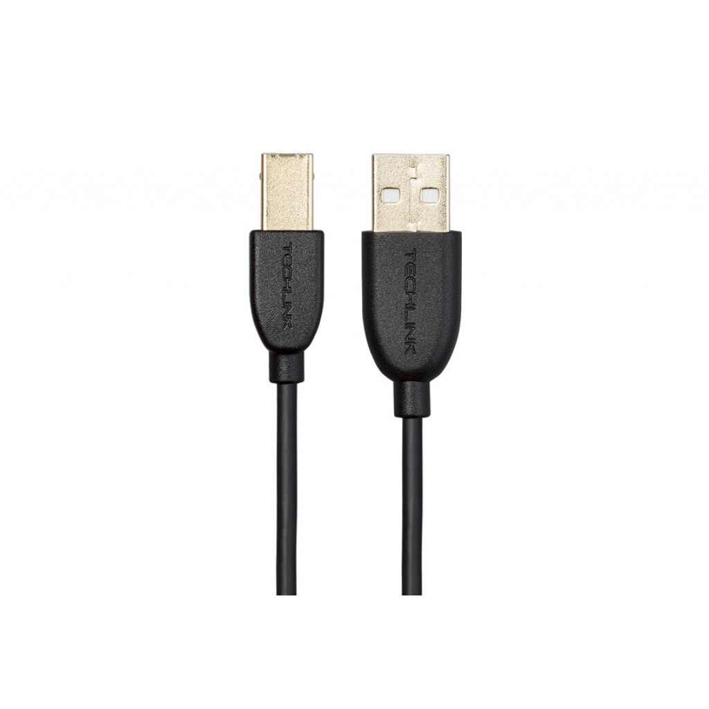 Cablu USB Techlink USB 2.0 A Plug to USB 2.0 B, 2 metri