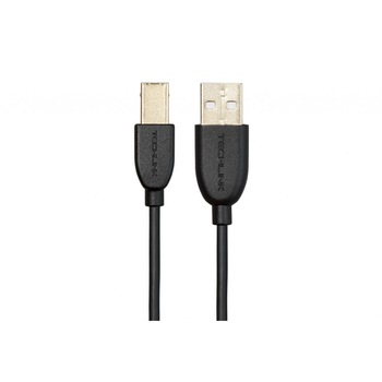 Cablu USB Techlink USB 2.0 A Plug to USB 2.0 B, 2 metri Cablu USB Techlink USB 2.0 A Plug to USB 2.0 B, 2 metri