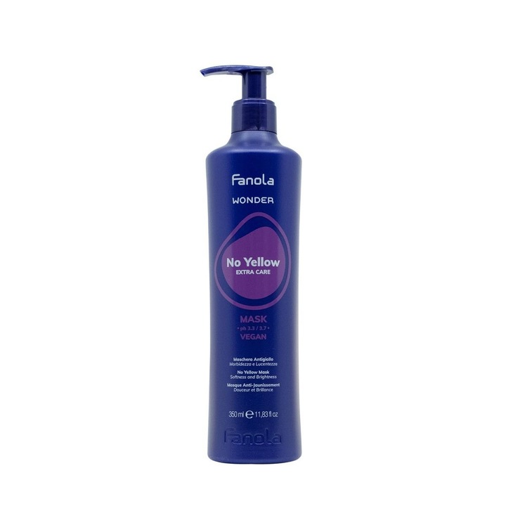 Masca pentru par blond sau decolorat Fanola Wonder No Yellow Mask, 350 ml