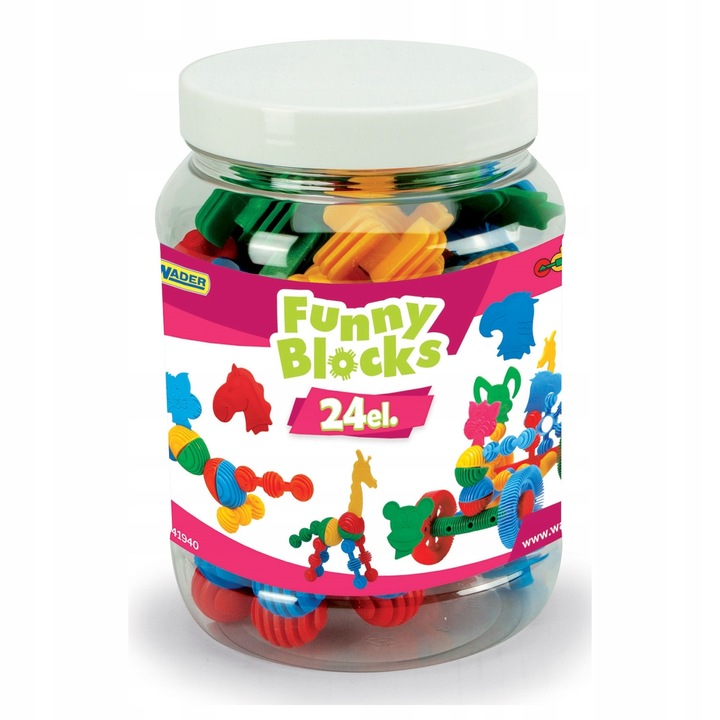 Комплект от 24 части за изграждане, Wader, Многоцветен, 4+