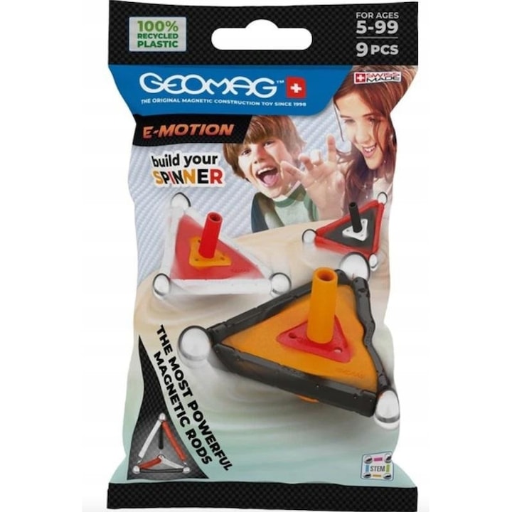 Set 9 piese de constructie Geomag, 5 ani+, Multicolor