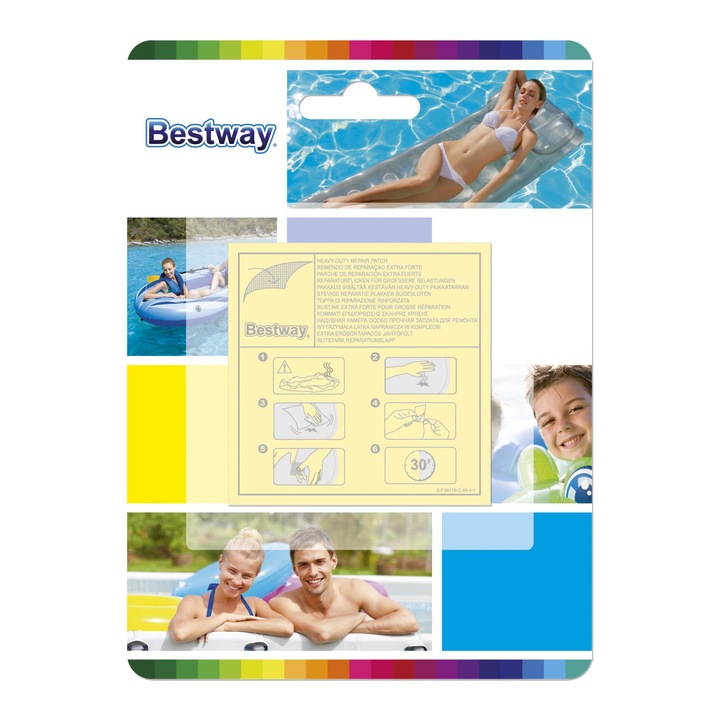 Bestway Plasture de reparare autoadeziv de mare capacitate - 6,5x6,5 cm (10 buc)