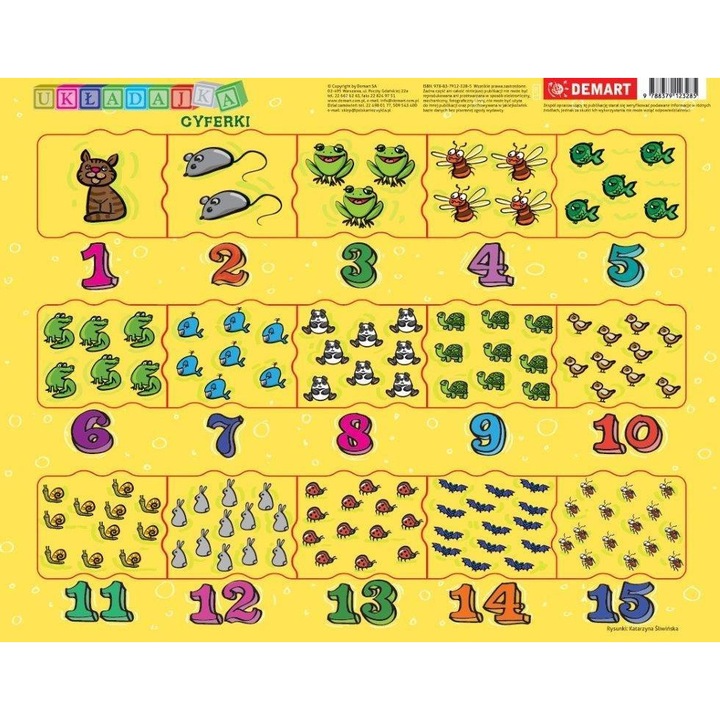 Puzzle numere, Demart, 72 piese