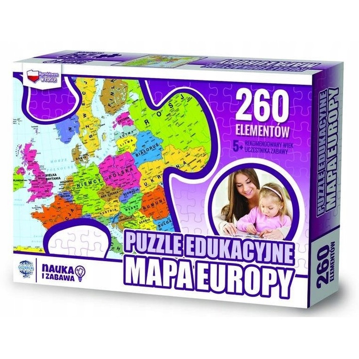 Puzzle edukacyjne 260 el. mapa Europy [PUZZLE]