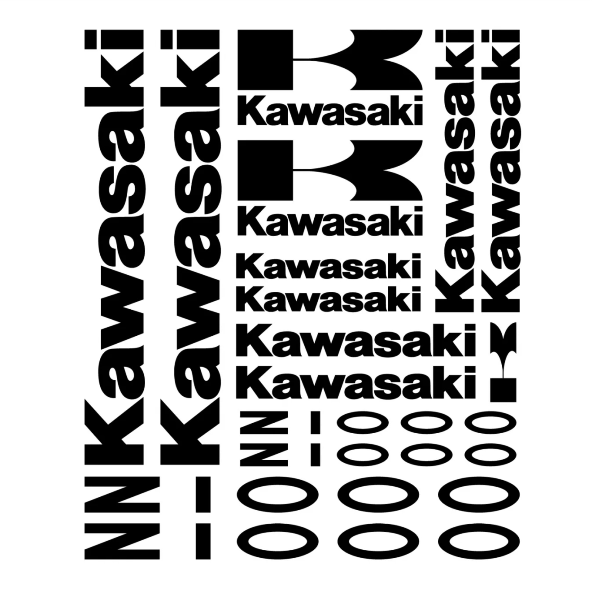 Set Stickere Kawasaki Z1000, 15 cm, rezistent la lumina, rezistent
