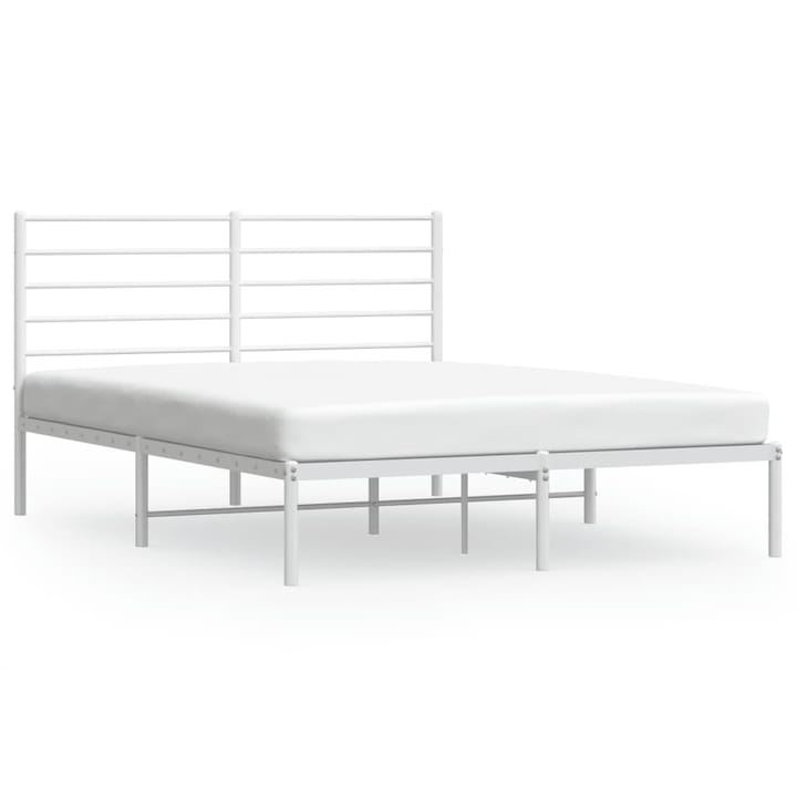 Cadru de pat metalic cu tablie vidaXL, alb, 160x200 cm, 21.35 Kg
