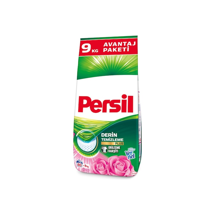 Detergent automat Persil Professional Powder Rose 9 kg, rufe albe si colorate, 60 spalari
