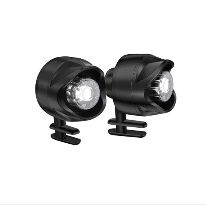 Комплект от 2 акумулаторни фенера, LED, черни