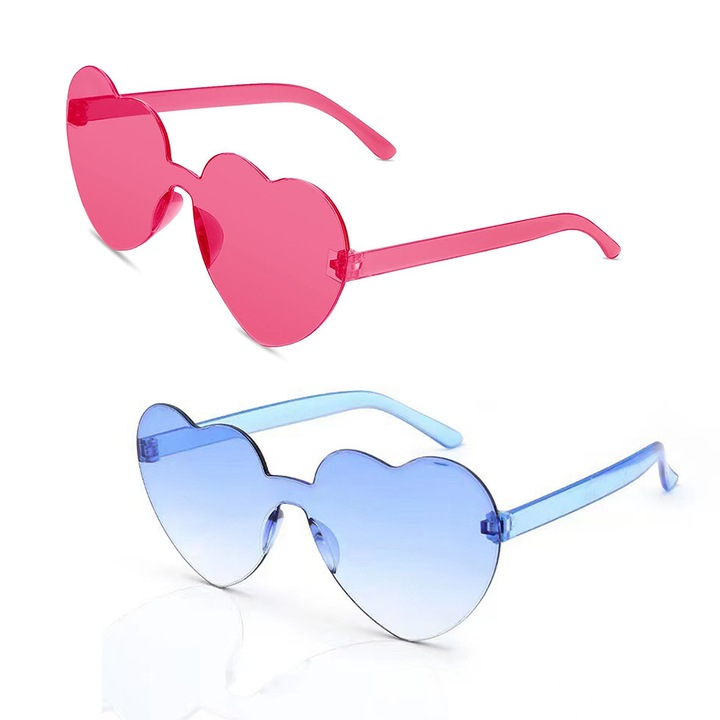 Комплект 2 чифта очила, Розов/Син, Универсален размер