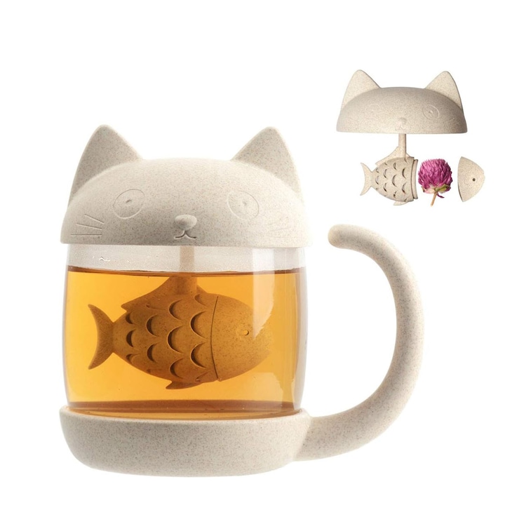 Cana de ceai, Sticla, 250 ml, Alb